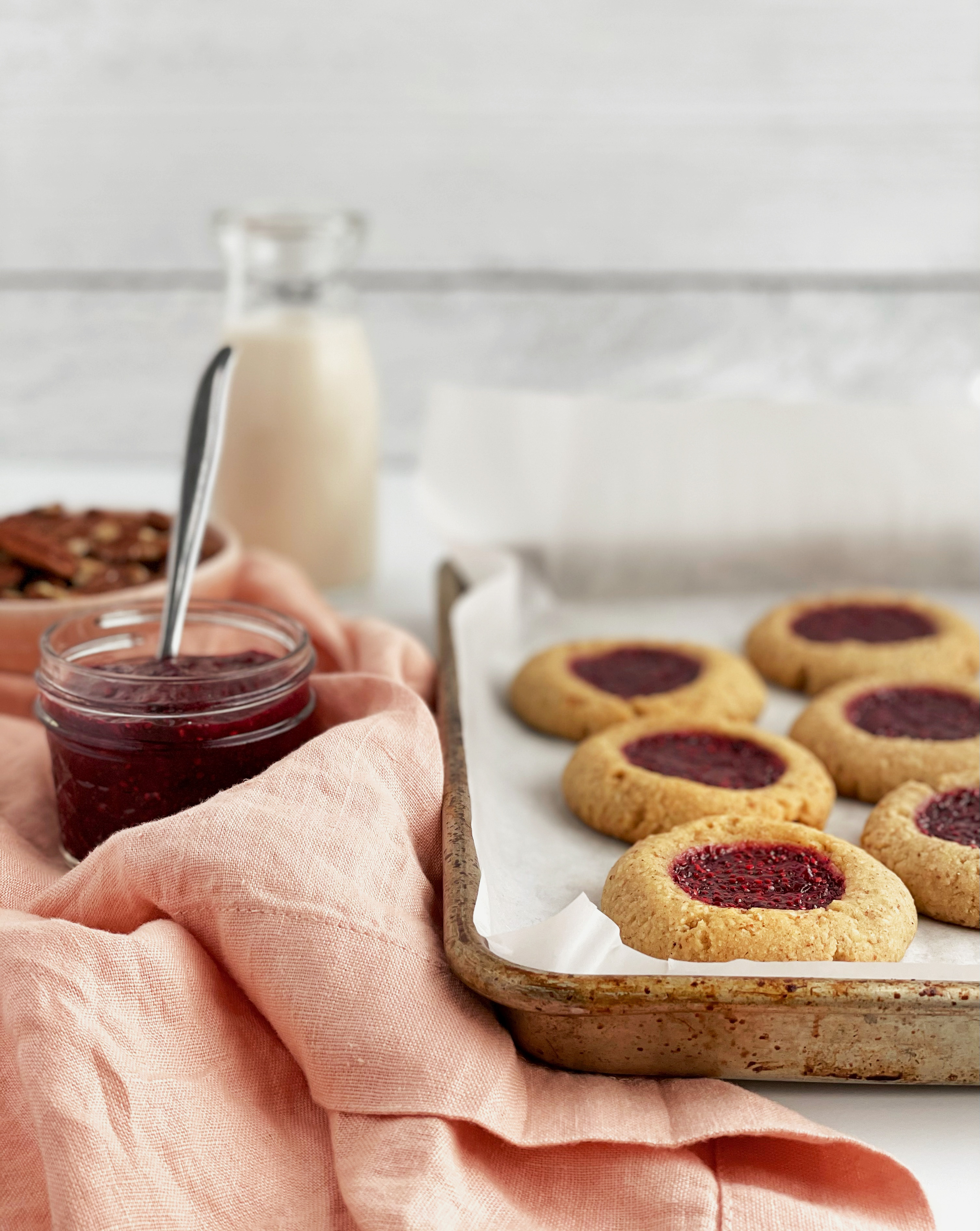 maple pecan thumbprint cookie